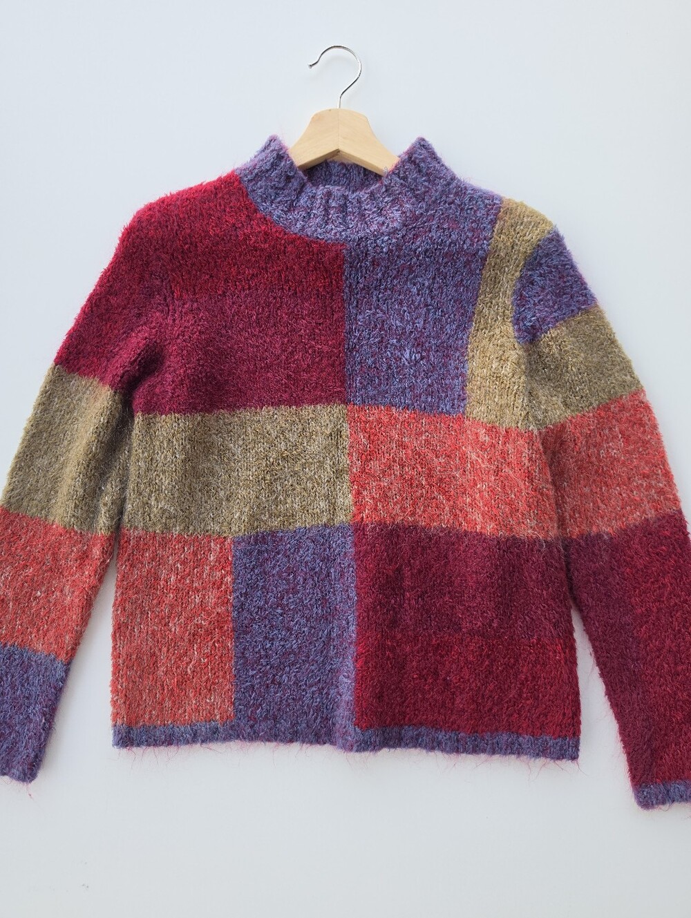 Vintage Christopher & Banks Colorblock Mohair Blend Knit Sweater
